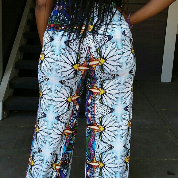 Last one HOST PICK*MOSAIC Print PALAZZO PANTS - Picture 3 of 8